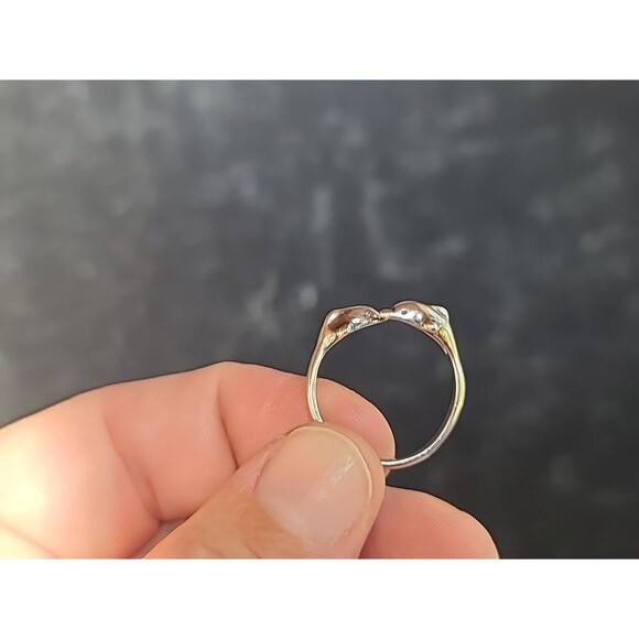 925 Sterling Silver Dolphin Bypass Ring Vintage SIZE US 6.75 - Picture 2 of 10